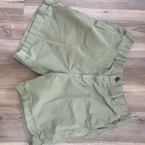 Men's Olive Green Flat Front Shorts